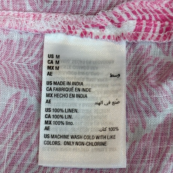 Charter club linen luxury summer short sleeve short blouse T-shirt size medium - Picture 8 of 13